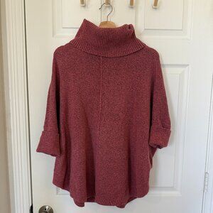 Ann Taylor Loft Oversized Tunic Sweater, Size M, Dusty Pink Heather